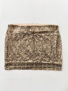 Express Gold Sequin Mini Skirt